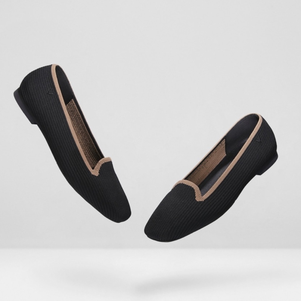 BNIB- Vivaia Square-toe Loafers in Charcoal Black- Size 40 (9)